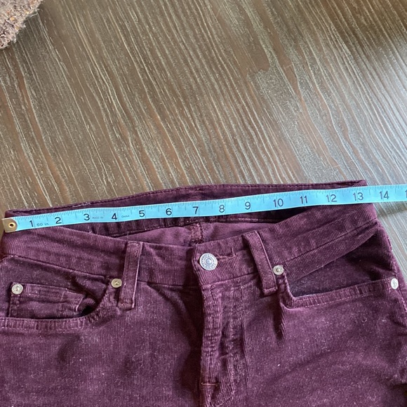 7 for all Mankind ladies corduroy pants in deep burgundy. Size 26. - Picture 6 of 8
